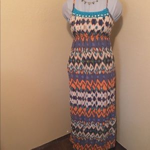Mossimo Ikat Print Maxi Dress M